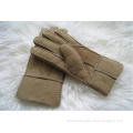 Double Face Sheepskin Gloves with Fingers in Patched